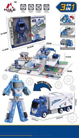 transformer police parking set toy for boys