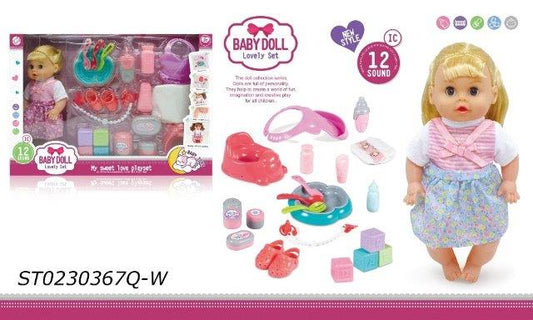 Baby Doll Lovely Set with Feeding Kit – 12 Sounds