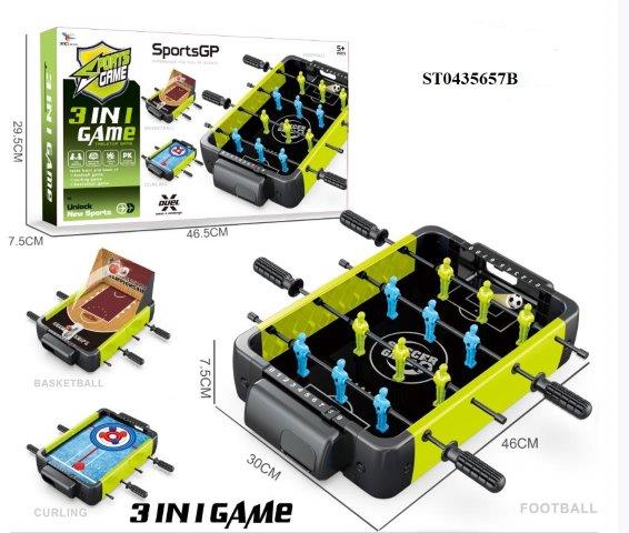 3-in-1 Sports Table – Football Basketball Curling Game