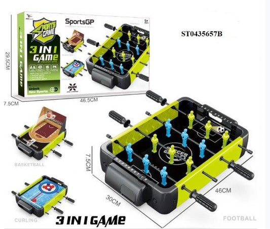 3-in-1 Sports Table – Football Basketball Curling Game