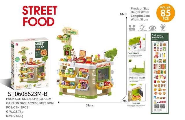 Street Food Market Play Set – 85 Pcs