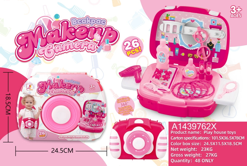 2-in-1 Backpack Style Makeup Camera Toy Set