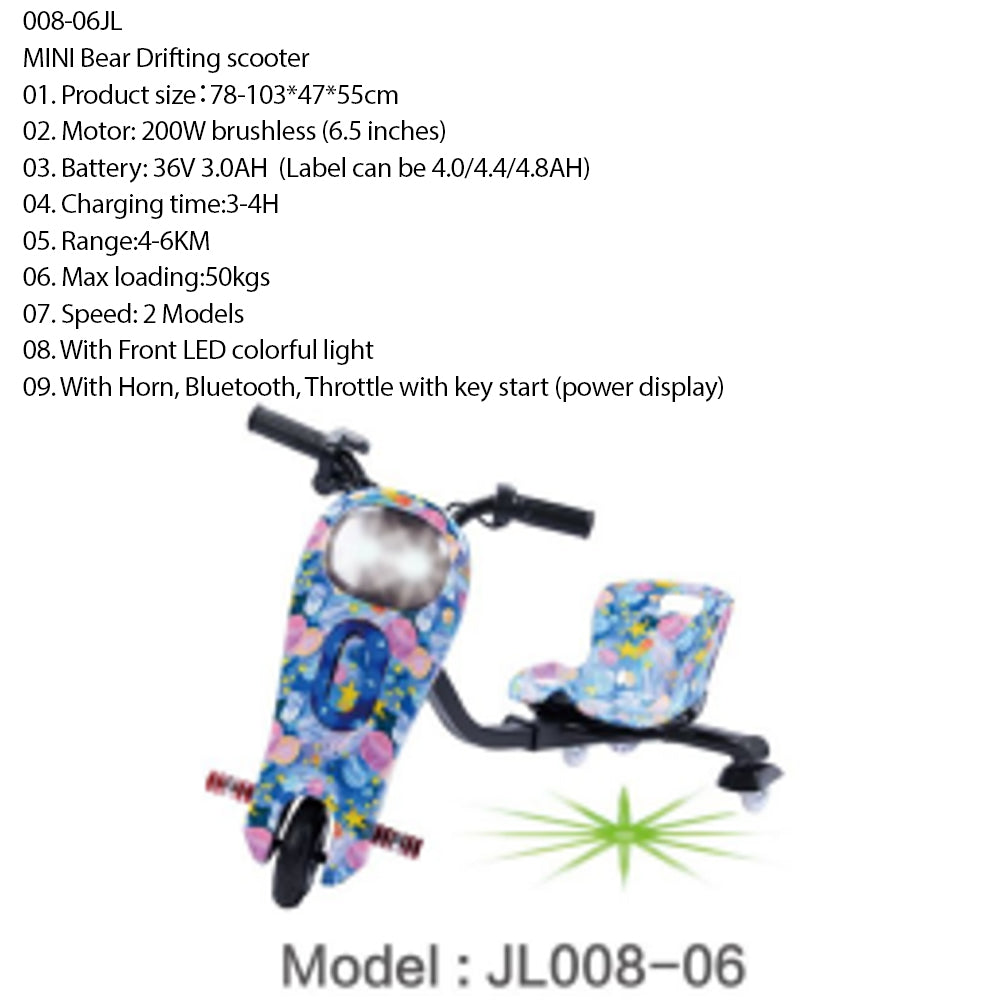 MINI Bear Drifting Scooter – LED Edition