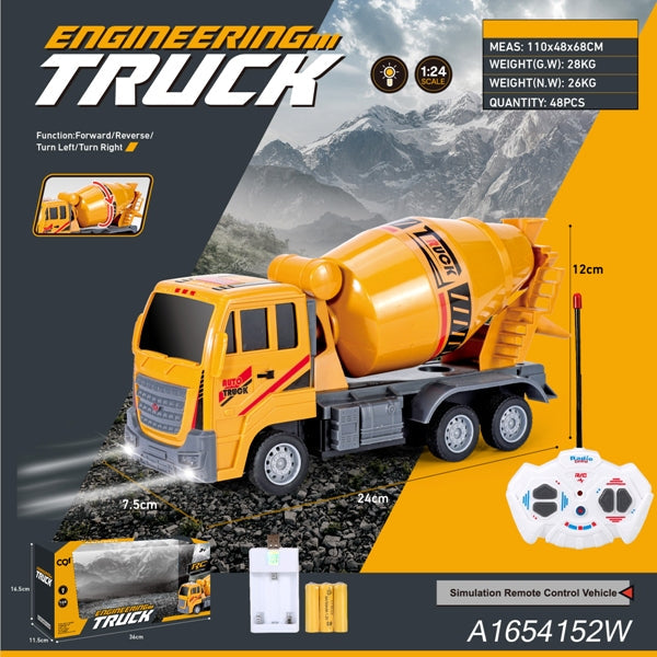 RC Cement Mixer Truck – 1:24 Engineering Vehicle