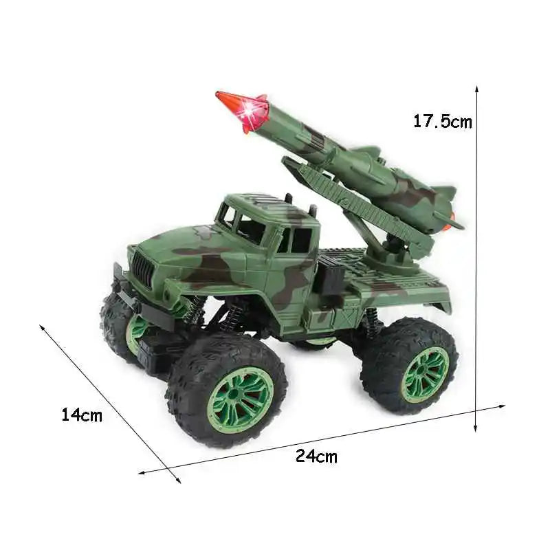 Long distance remote control rocket launcher car toy military rc car