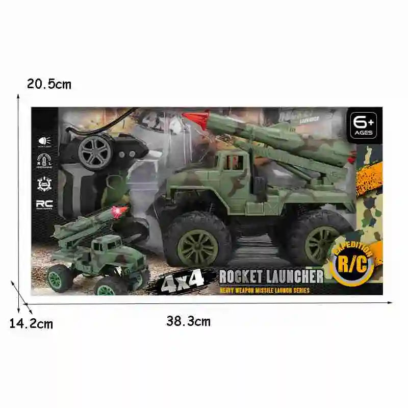 Long distance remote control rocket launcher car toy military rc car