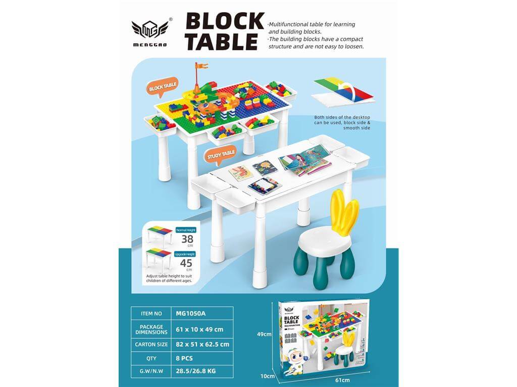 2 in 1 studying and blocks table