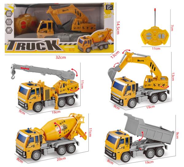 RC Construction Truck Set (4 Vehicles)