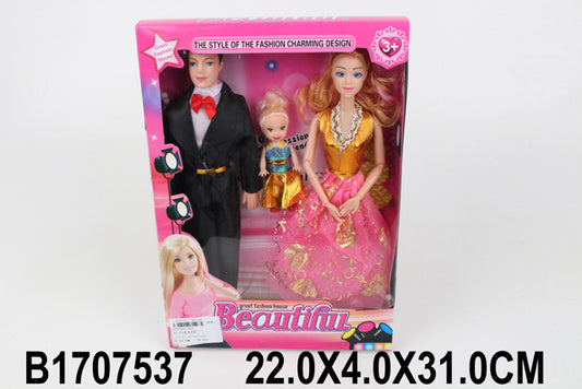 beauty girl ken and child doll kit