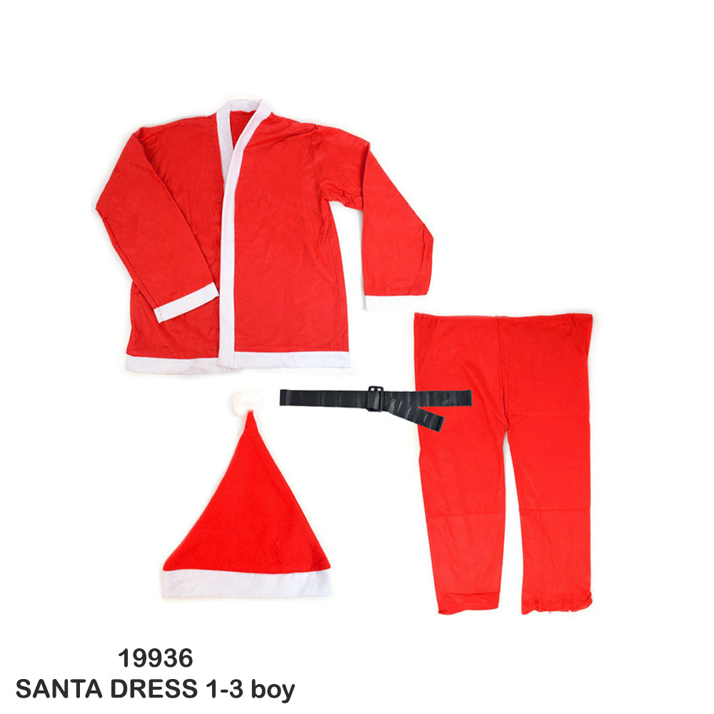 Boys Golden Velvet Santa Costume with Hat