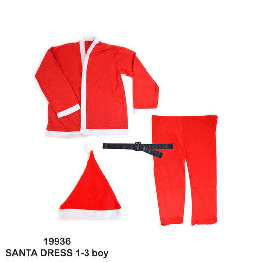 Boys Golden Velvet Santa Costume with Hat