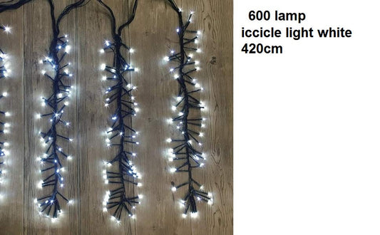 600 Lamp Firecracker Icicle Light – White 420 cm