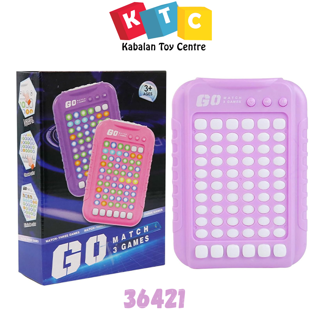 interactive electronic "Go Match 3" handheld puzzle game console