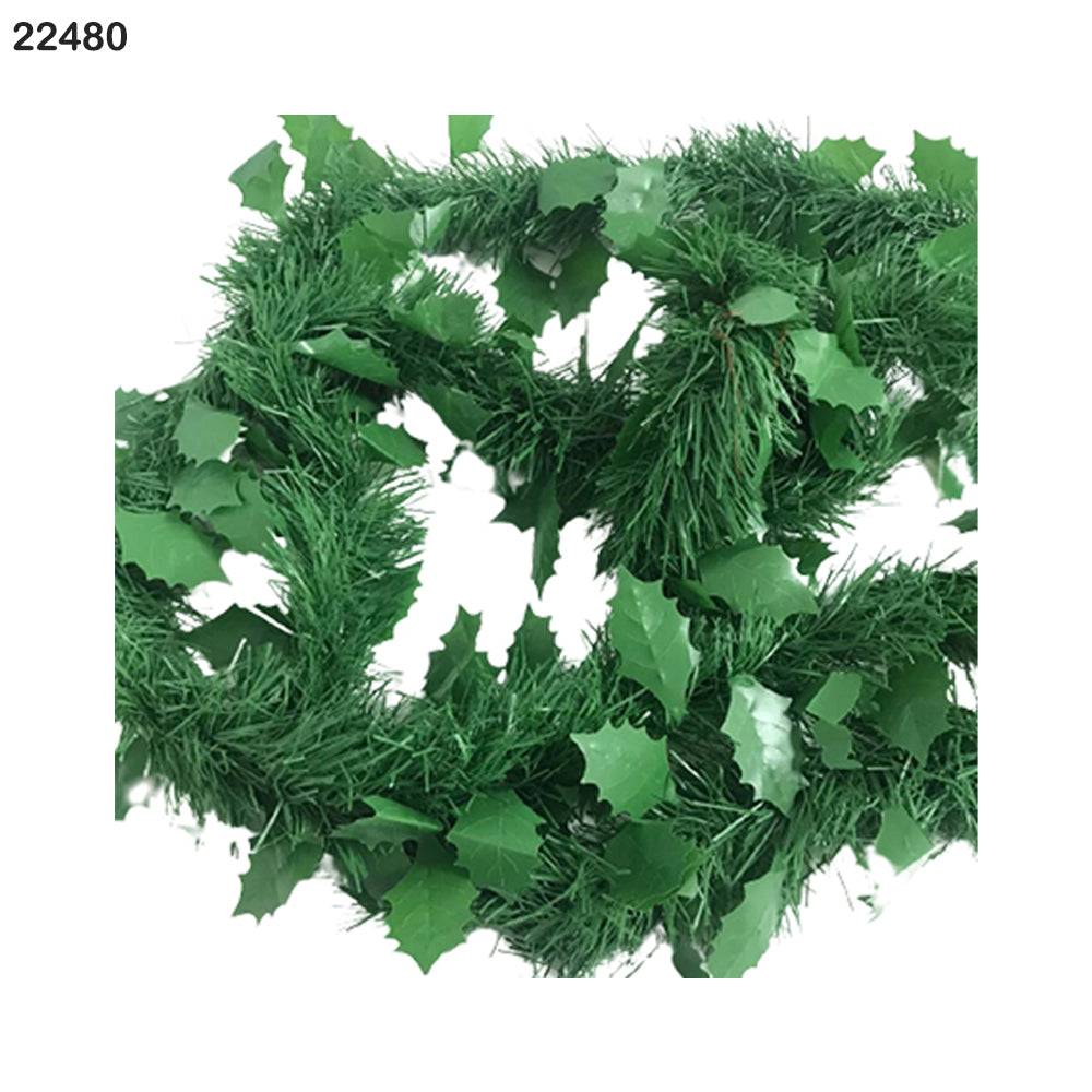Artificial Green Holly Christmas Garland