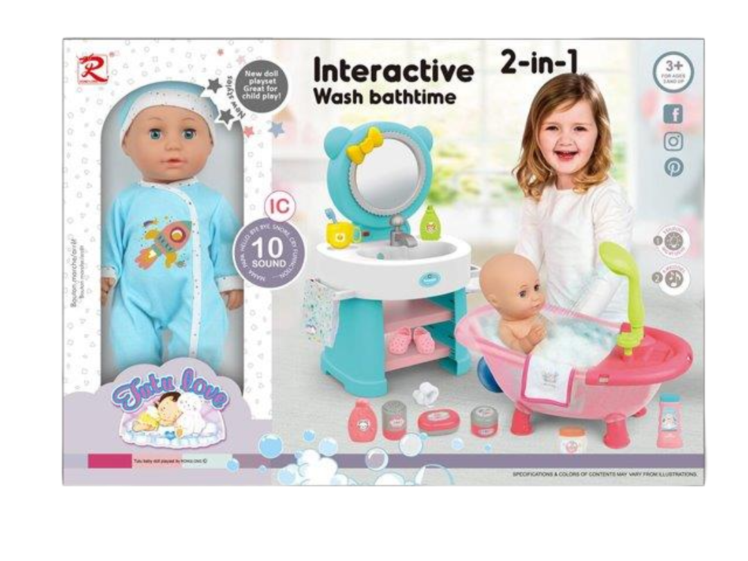 Deluxe Bath Time Baby Doll Playset