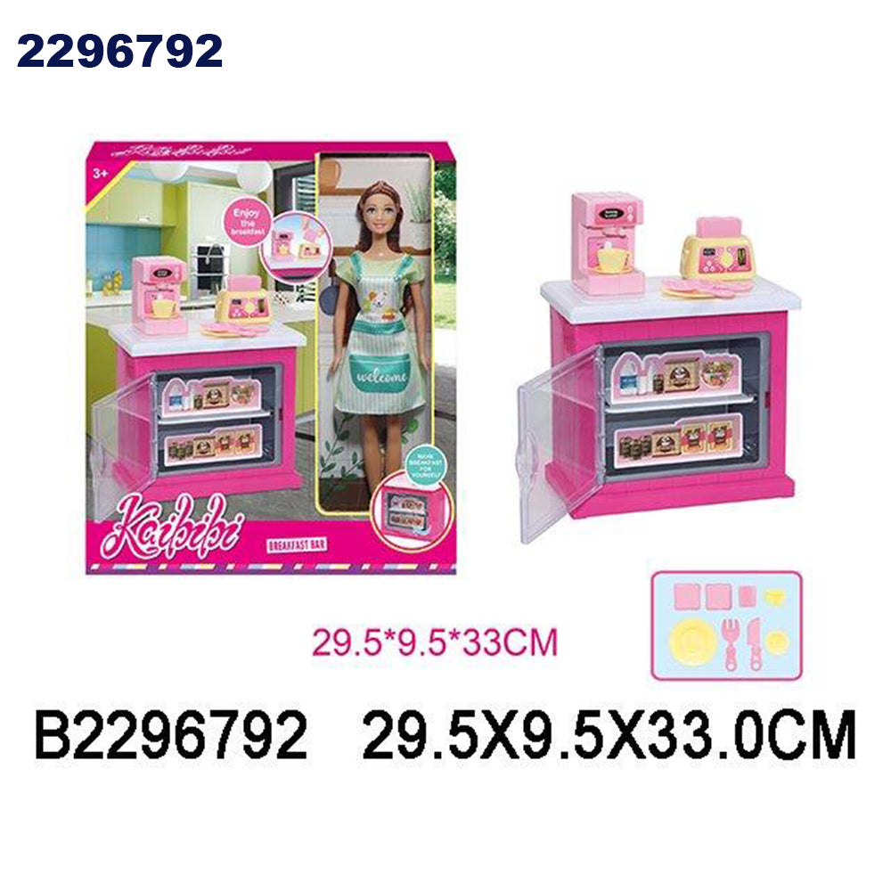 kitchen breakfast bar doll set