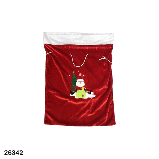 Santa Velvet Gift Sack with Print