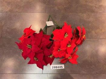 Red Poinsettia Flower Bunch Set