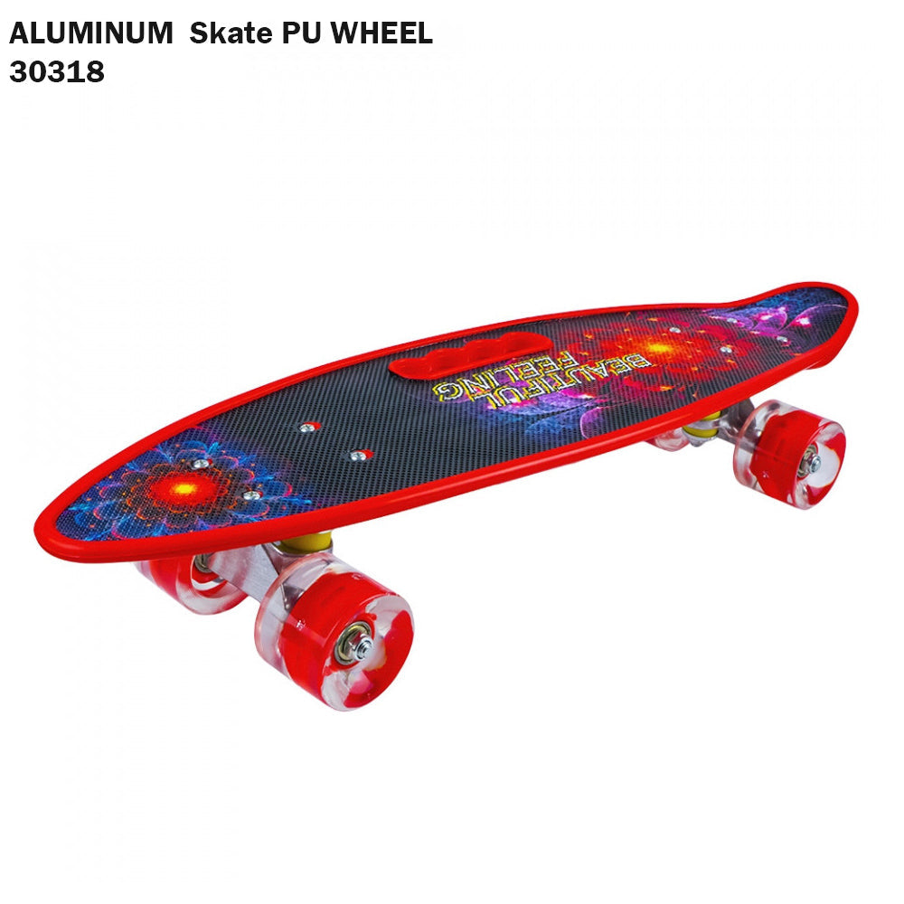 Aluminum Skateboard with PU Wheels – Light-Up Design