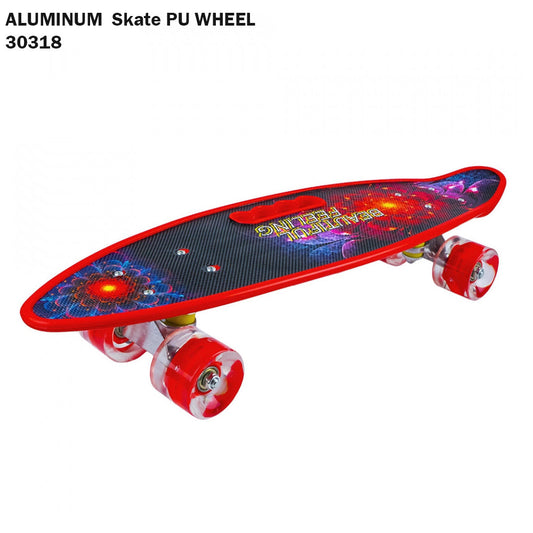 Aluminum Skateboard with PU Wheels – Light-Up Design