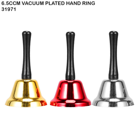 6.5cm Vacuum Plated Hand Bell – Gold, Red, Silver