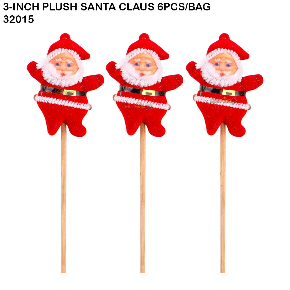 3-inch Plush Santa Claus (6pcs/Bag)