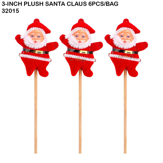 3-inch Plush Santa Claus (6pcs/Bag)