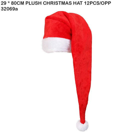 29×80cm Long Plush Christmas Hat