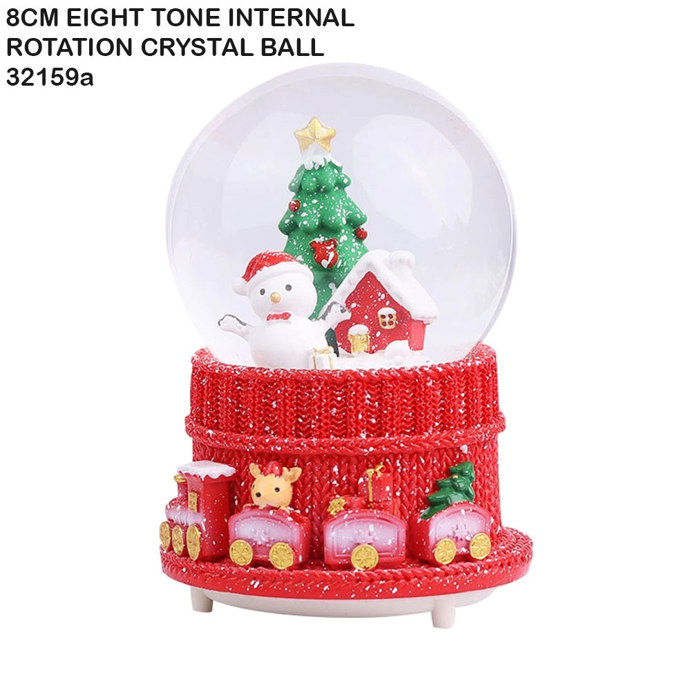 8cm Eight-Tone Internal Rotation Crystal Ball – Train Scene