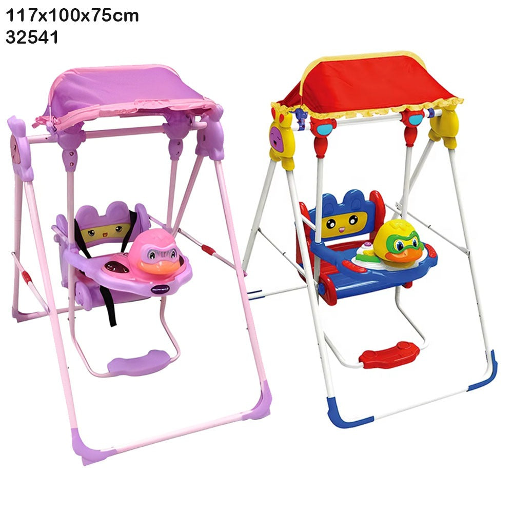 Baby Swing with Canopy & Toy Tray