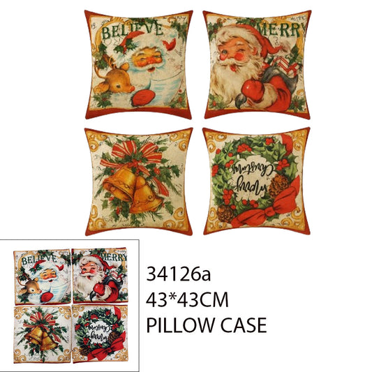43×43cm Christmas Pillow Cover – Santa