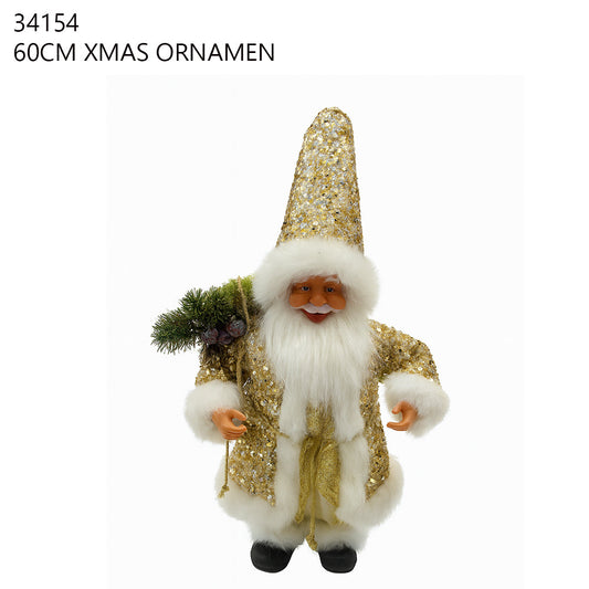 60cm Gold Santa Figurine