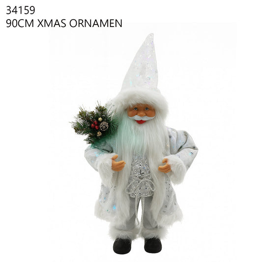 90cm White Santa Figurine
