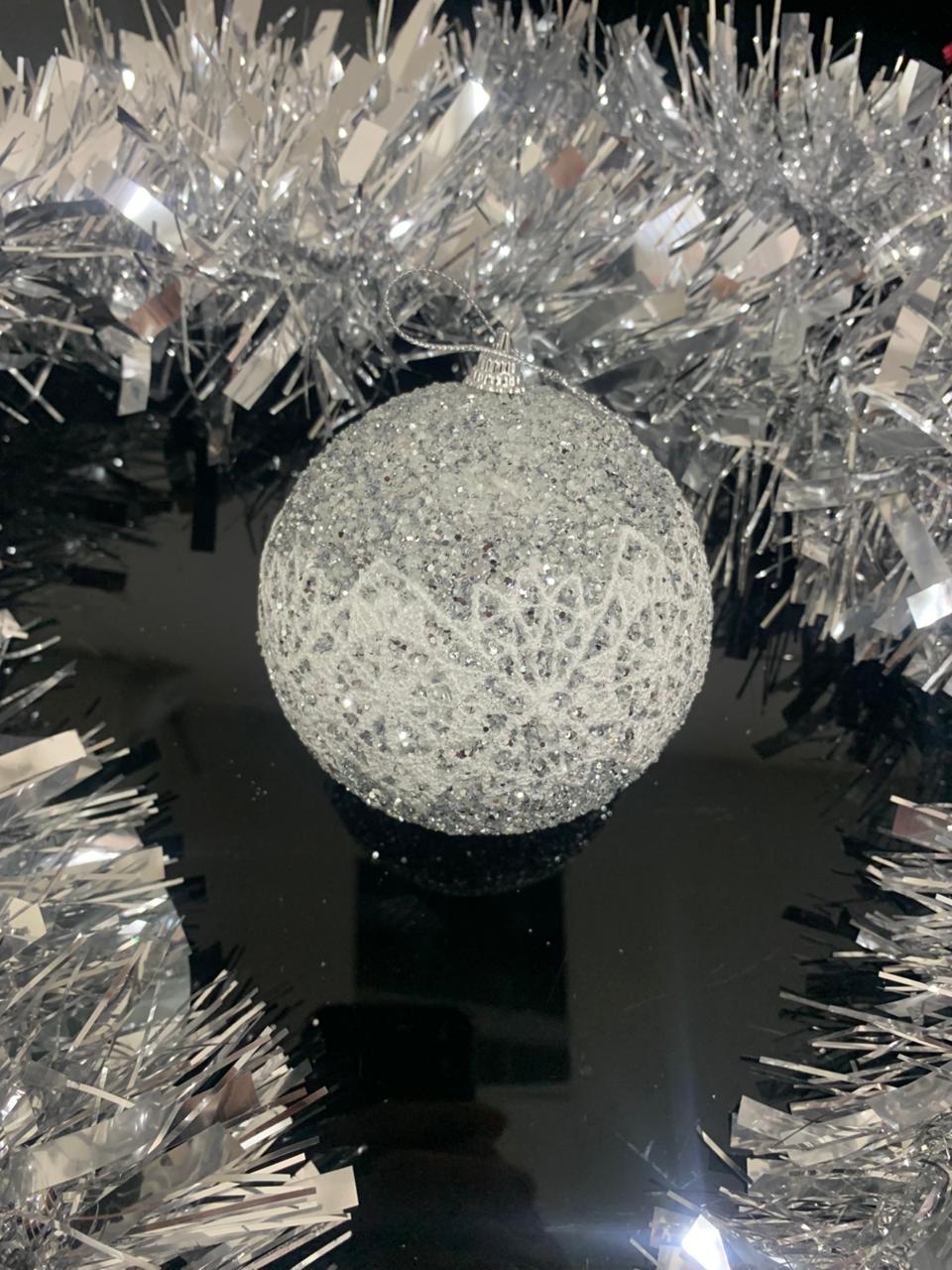8CM Xmas Ball 3PCS/Box – Silver