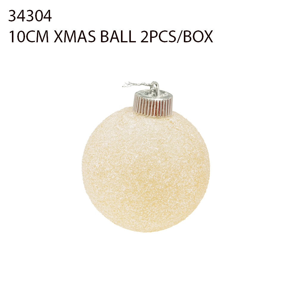 10CM Christmas Ball – Plain White (2pcs/Box)