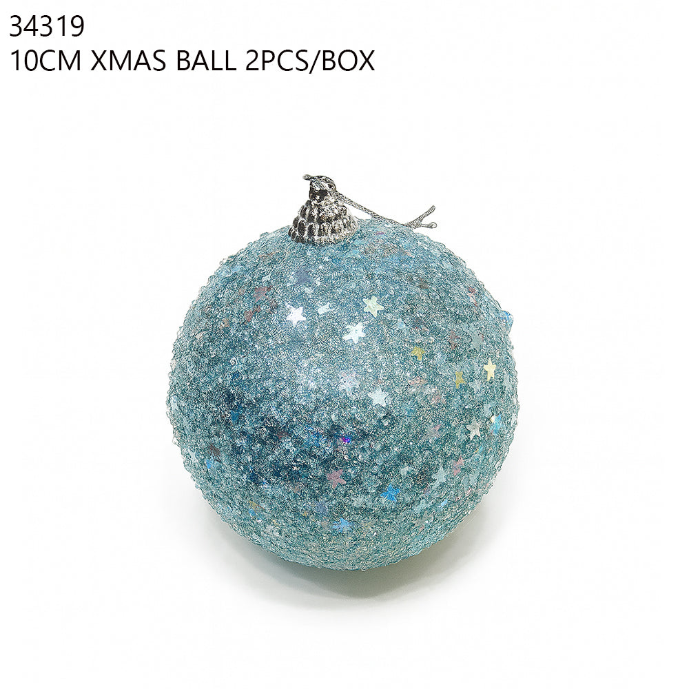 10CM Christmas Ball 2PCS/Box – Blue Star Pattern