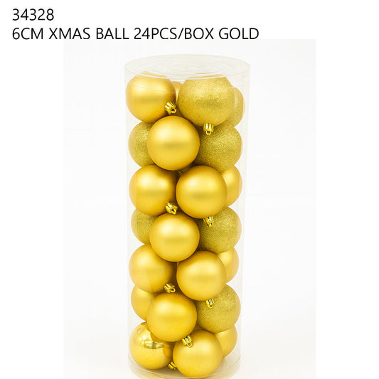 6CM Christmas Ball 24PCS/Box – Gold