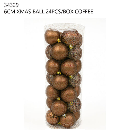 6CM Christmas Ball 24PCS/Box – Coffee