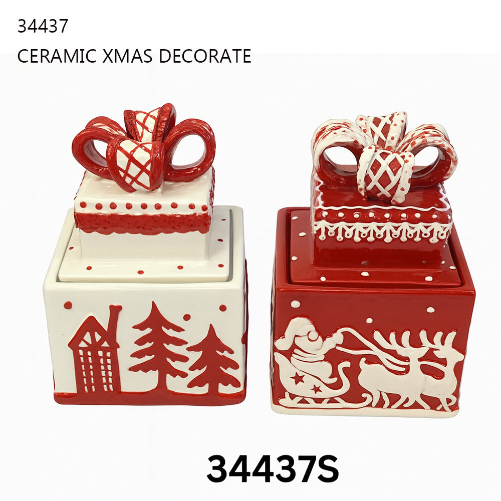 Ceramic Christmas Gift Box Decor