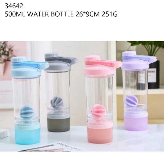500ml Colorful Water Bottle with Mixing Ball