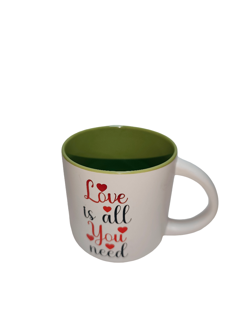 Love Quote Ceramic Mug – Green Interior
