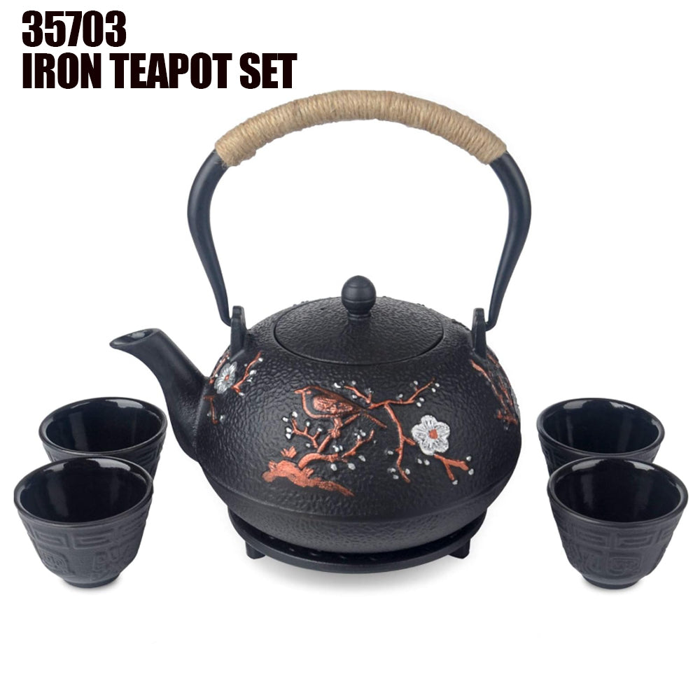 Iron Teapot Set with 4 Cups – Traditional Tea Set
