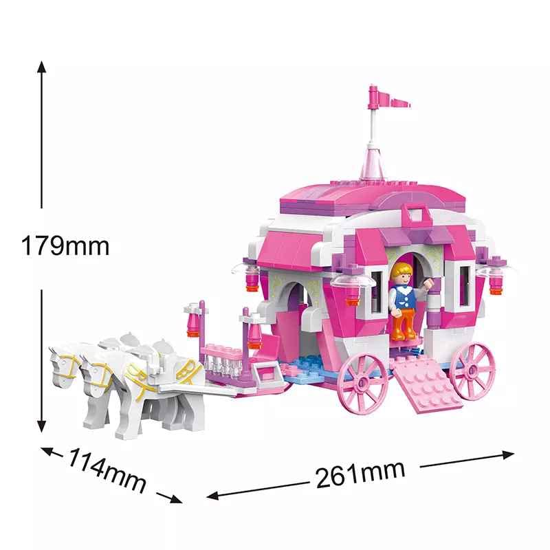 Girls Princess Castle Doll House Palace with Prince and Carriage Building Blocks Bricks Educational