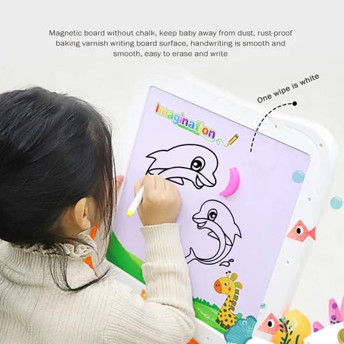 DIY Building Blocks Table 2 in 1 Drawing Table for Kids