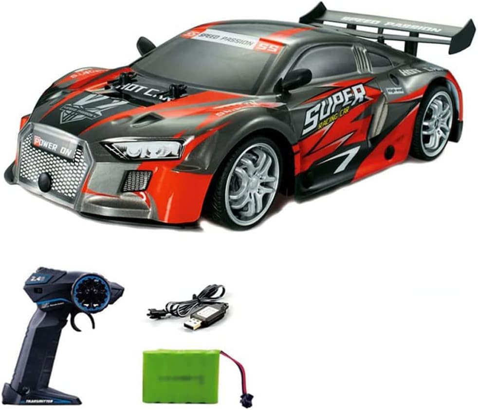 Remote Control Car, 1/14 Scale RC Car High Speed 18Km/h, 2.4Ghz RC Rally With Led Light Racing Toy Car