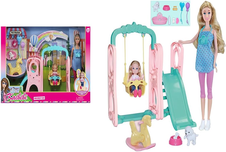 slide and swing doll set