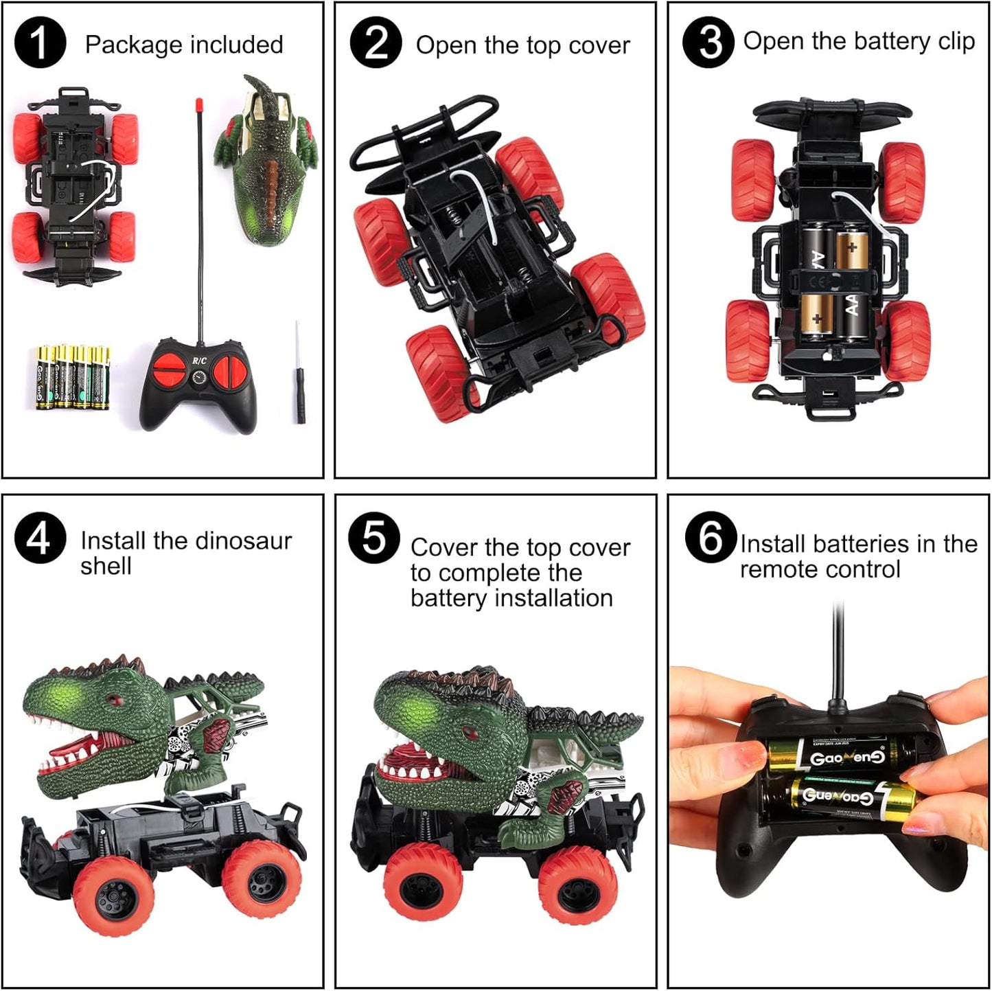 Children Remote Controlled Dinosaur Car with LED Light