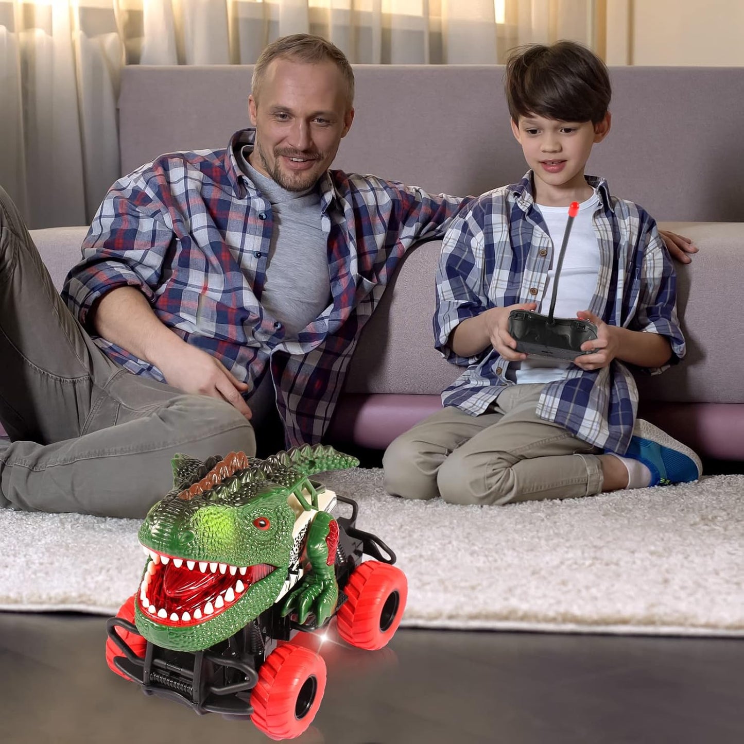 Children Remote Controlled Dinosaur Car with LED Light