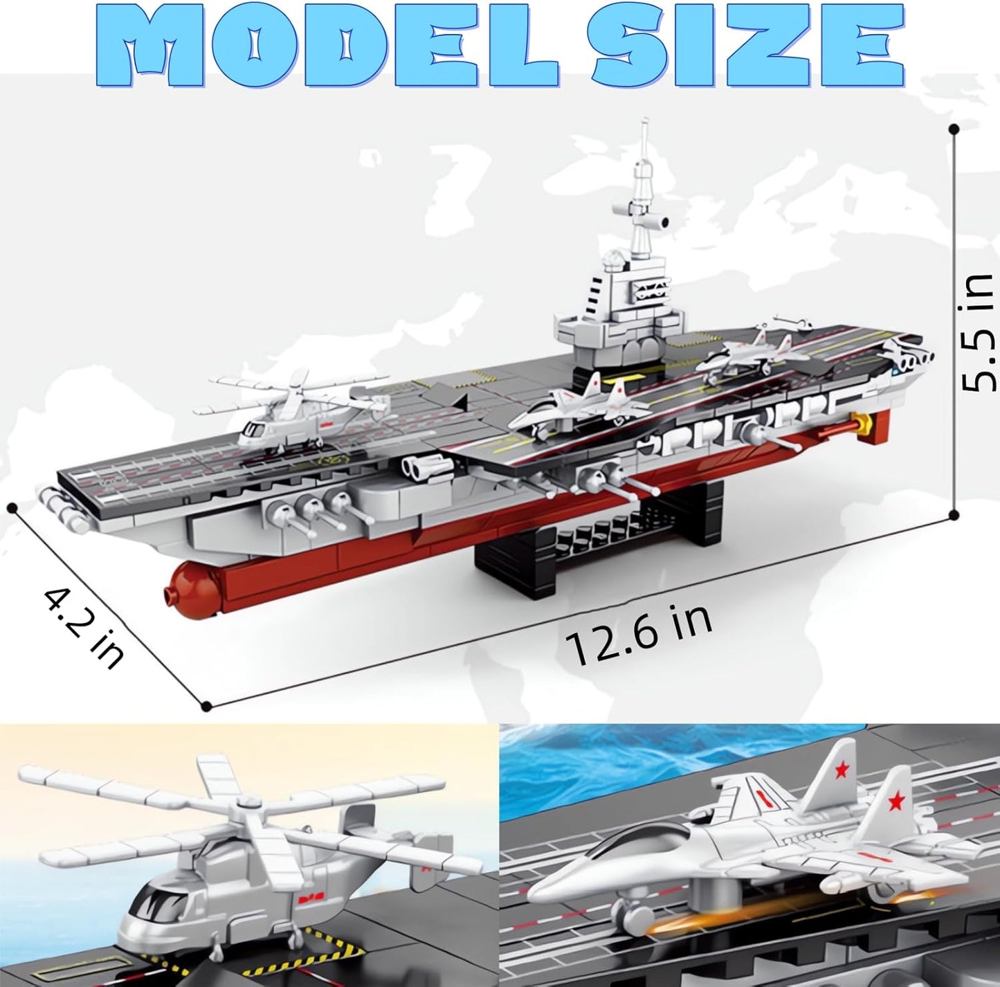 Warship Aircraft Carrier – 8 in 1 Building Set