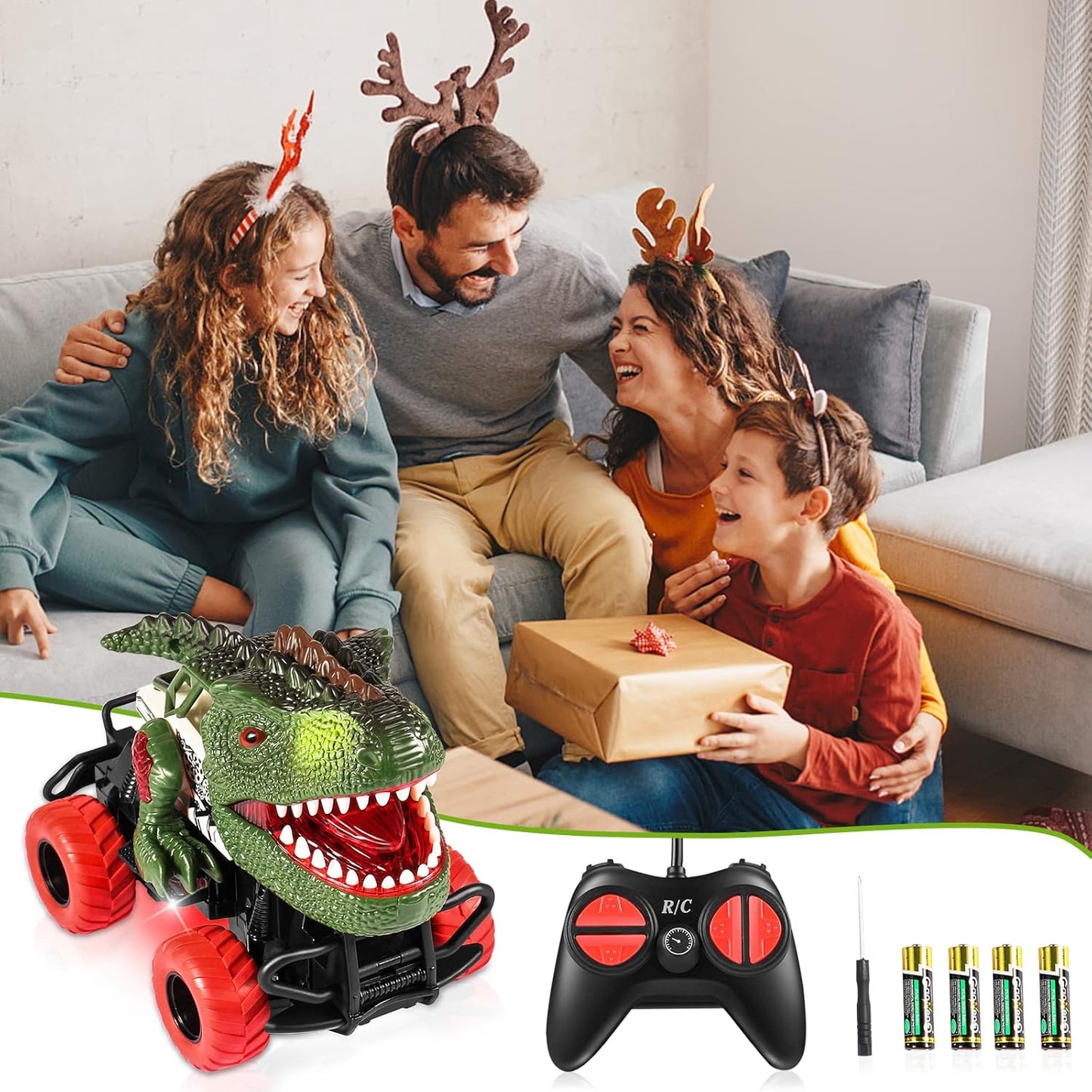 Children Remote Controlled Dinosaur Car with LED Light